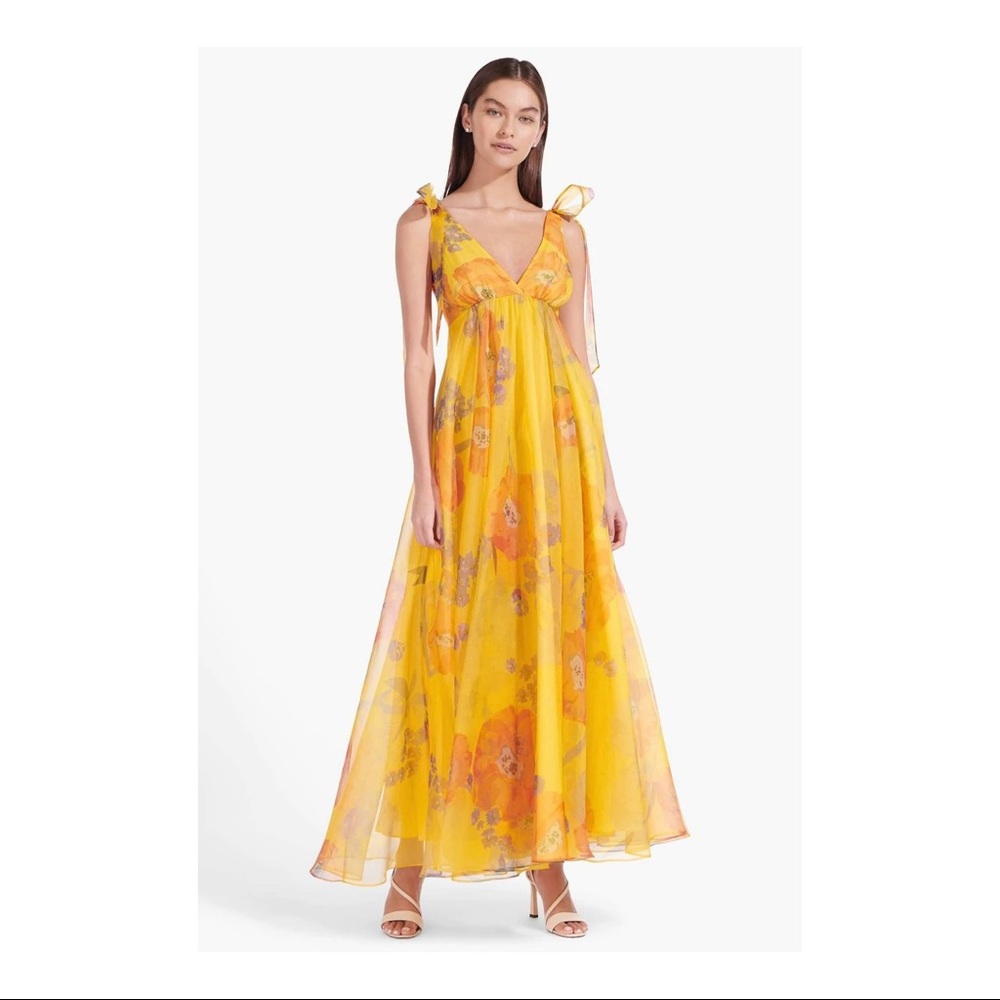 BRAND NEW - NEVER WORN - STAUD Dandelion Chiffon Maxi Dress - SZ 4